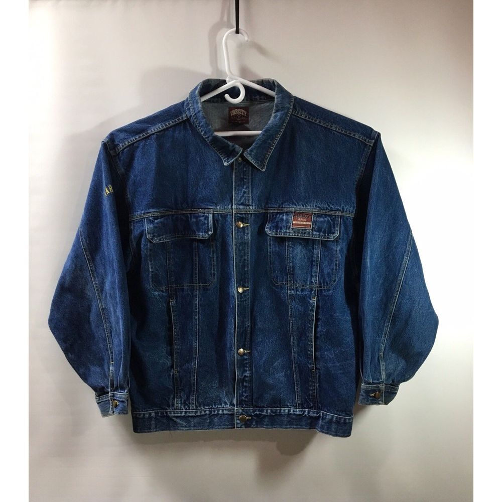 Varcity dungarees Blue denim Trucker jacket by #5 joke Mens Size XXL‎ 2XL